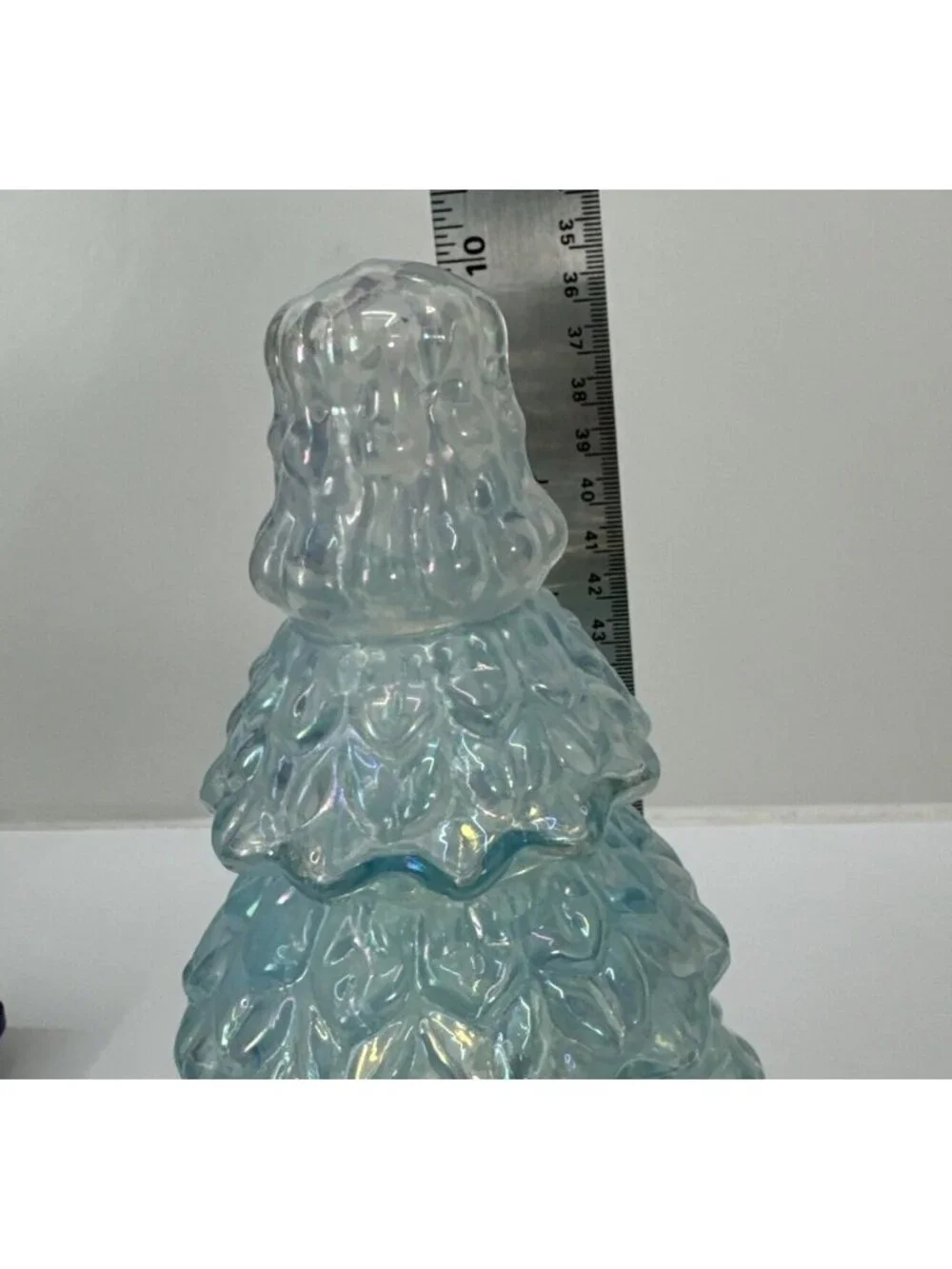 Light Blue Iridescent Glass Christmas Tree LED Lights 11